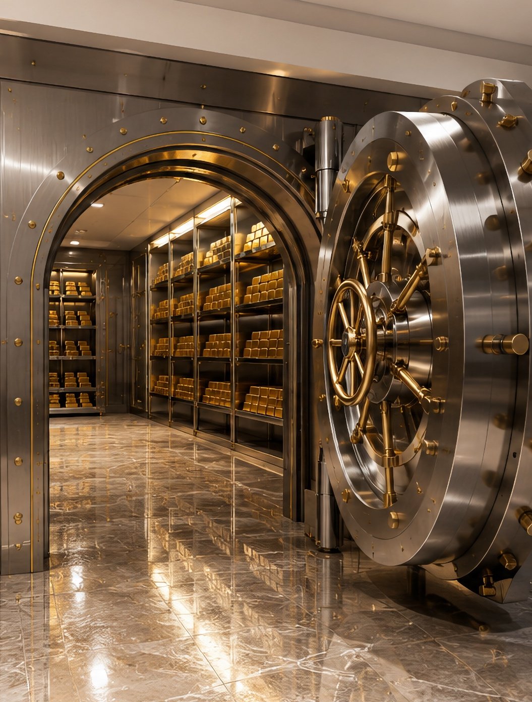 Secure gold reserve vault